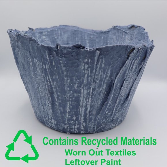 Flower Pot Hand Made In USA Contains Recycled Materials - Plant Not Included - Picture 2 of 10